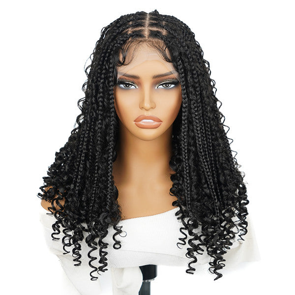 Full Lace Bohemian Box Braided Wigs – Luxurious Synthetic Fiber Beauty