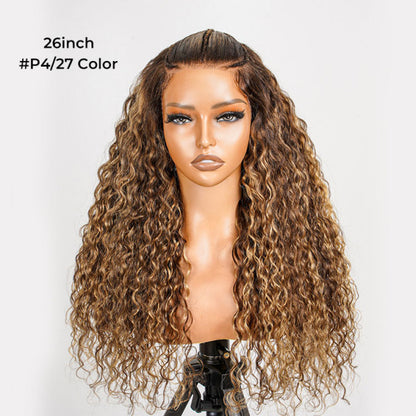 Glueless Highlight Wig With Braids Water Wave