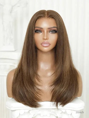 Auburn Brown 180% Density Human Hair Wig