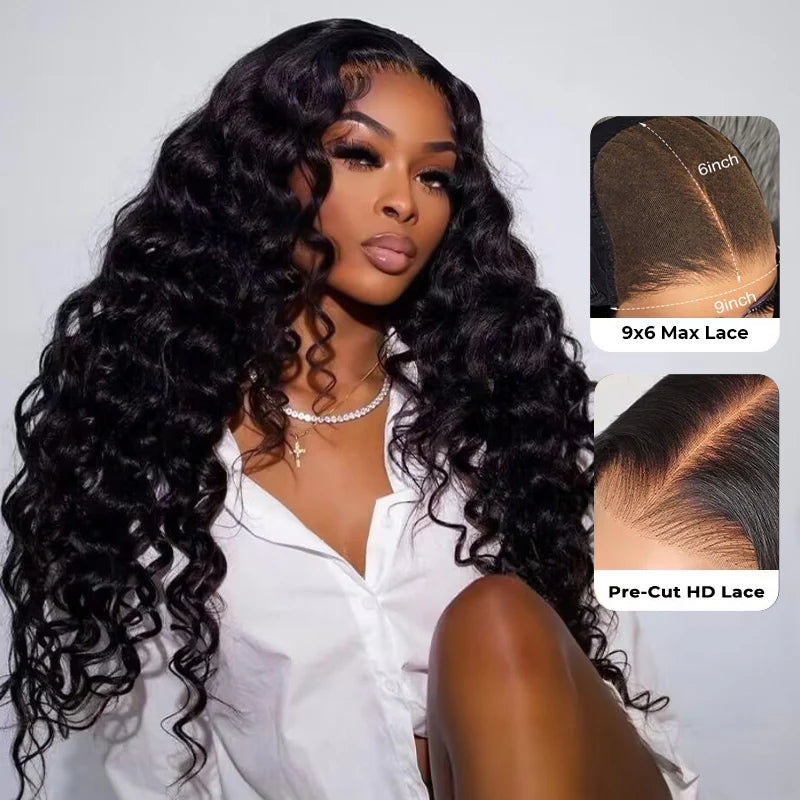 M-Cap Wear Go Loose Deep 9x6 Pre-Bleached Tiny Knots Pre-Cut HD Lace Glueless Wig