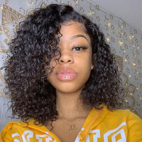 Side Part Water Wave Bob Wig Undetectable Lace Wigs