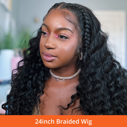 Ready & Go Wigs Loose Deep Braided HD Lace Front Wigs Pre-Everything Glueless Braided Wig Human Hair