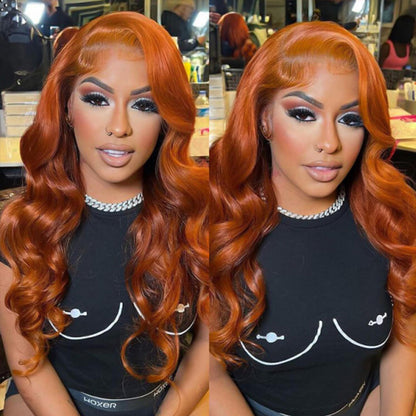 Ginger Copper Color Wig Body Wave Pre-cut 7x5