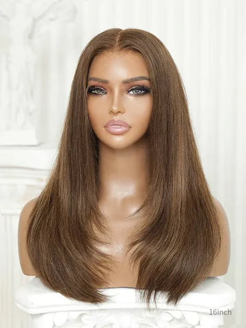 Auburn Brown 180% Density Human Hair Wig