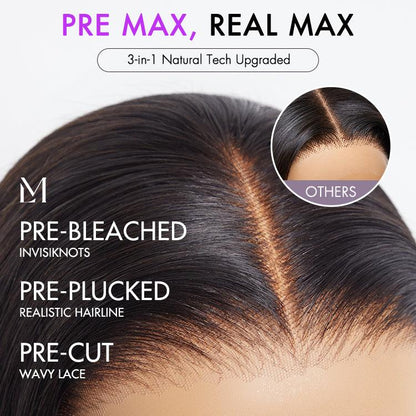 PreMax Wigs  Super Natural Hairline Silky Straight Glueless 13x4 Frontal Lace Wig Human Hair Pre-Cut Lace