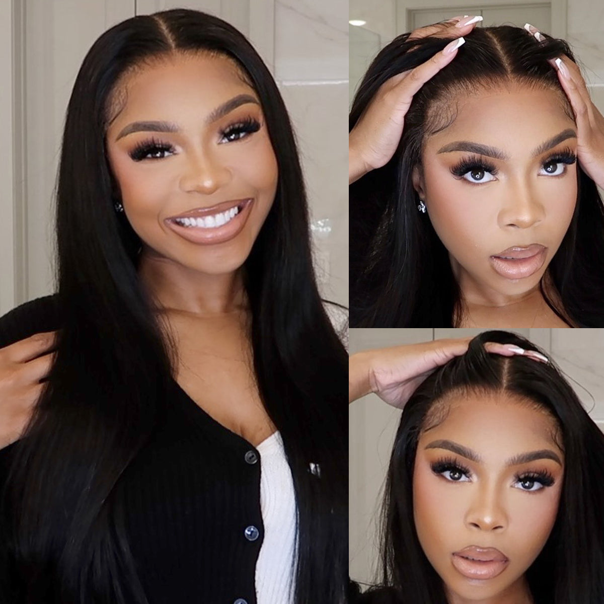 M-Cap Wear Go 9x6 Silky Straight & Yaki Straight HD Lace Glueless Wig Pre Bleached Tiny Knots Wig