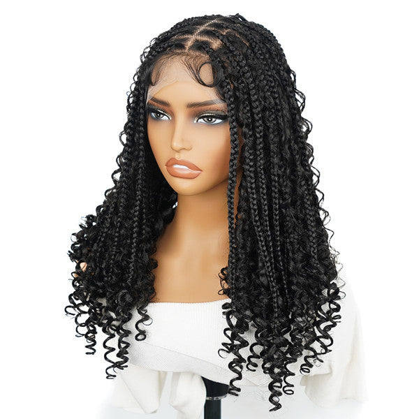 Full Lace Bohemian Box Braided Wigs – Luxurious Synthetic Fiber Beauty