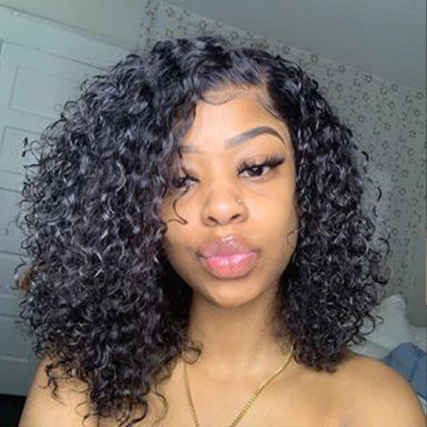 Side Part Water Wave Bob Wig Undetectable Lace Wigs