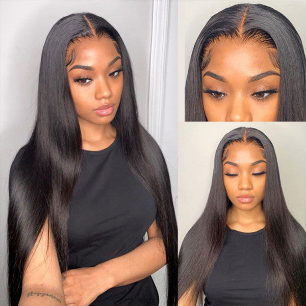 HD Lace Full Frontal Wigs Straight Human Hair Wigs 14-30 Inches With Invisible Hairline