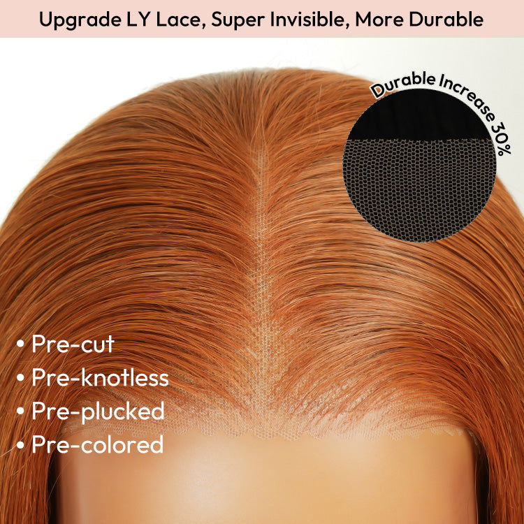 Ginger Copper Color Wig Body Wave Pre-cut 7x5