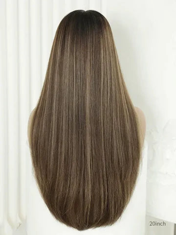 Brown Hair Natural Looking Highlighted Wig