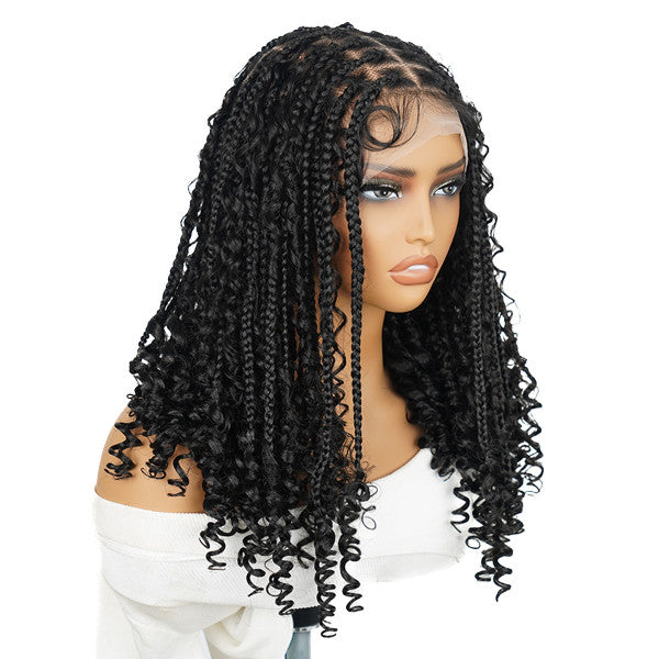 Full Lace Bohemian Box Braided Wigs – Luxurious Synthetic Fiber Beauty