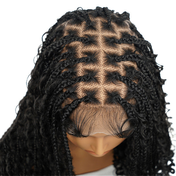 Full Lace Bohemian Box Braided Wigs – Luxurious Synthetic Fiber Beauty