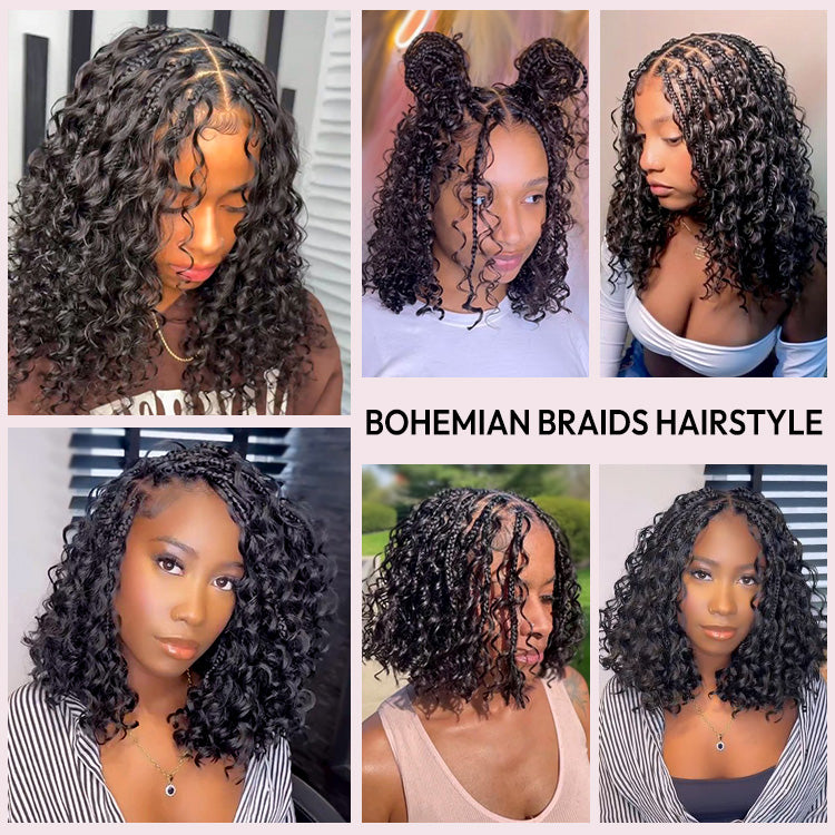 Boho Braided Wig Curly Ready to Go Glueless 5x5